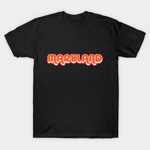 Maryland retro 1970s vintage graphic with shadow T-Shirt by Webdango